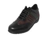 Roma Leather Sneaker Black-Maroon